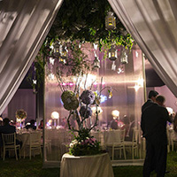 Boda de noche en Jardines